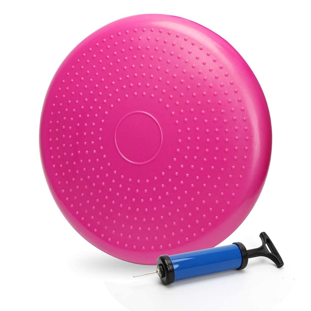 WIWAPLEX Wiggle Seat, Inflatable Stability Balance Disc Wobble Cushion, Balance Disc Wiggle Seat, Flexible Seating Classroom with Free Air Pump Sensory Kids (Office & Home & School) (Pink)