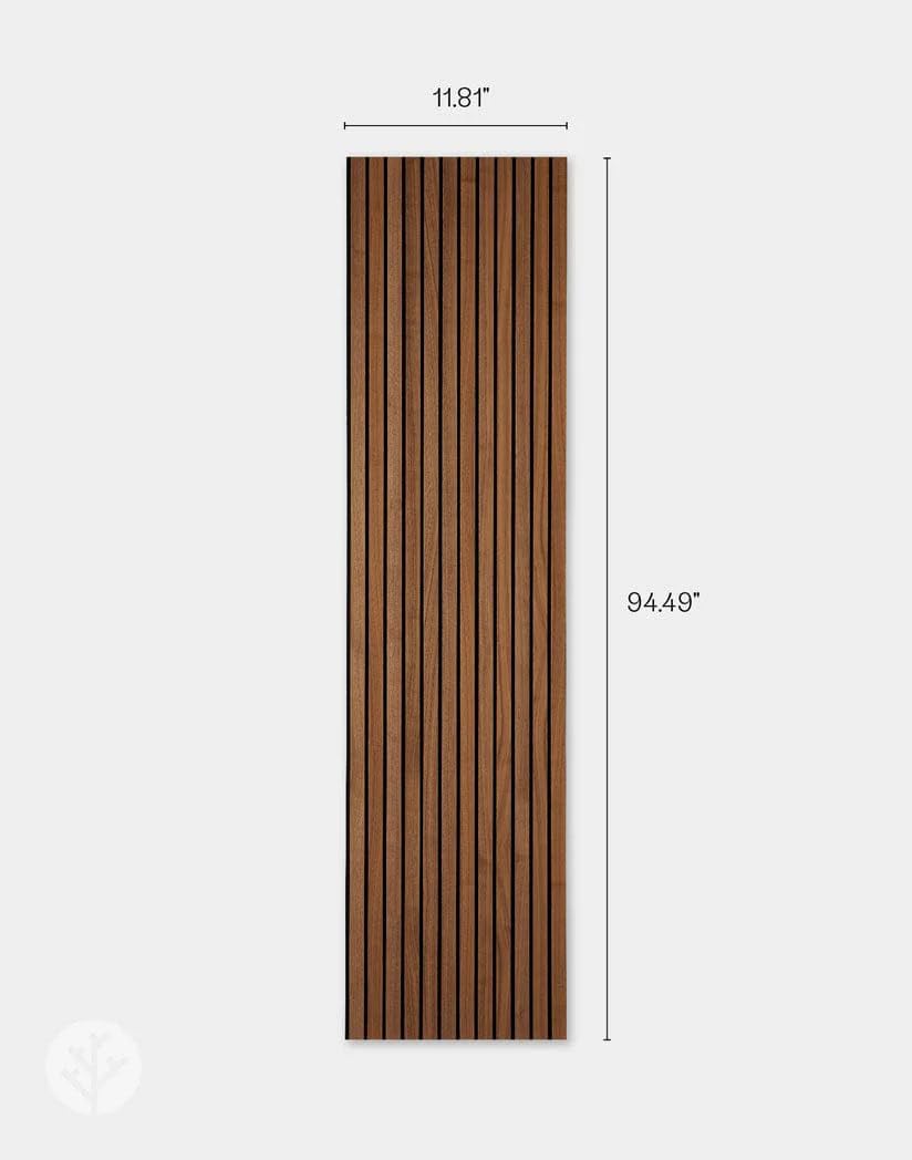 WVH Luxe American Walnut Acoustic Slat Wood Wall Panels, Measures 94.49" x 23.62", Premium Finish, Interior Decor for Walls & Ceilings, Noise Cancelling & Sound Absorbing for Home & Office, 2pcs