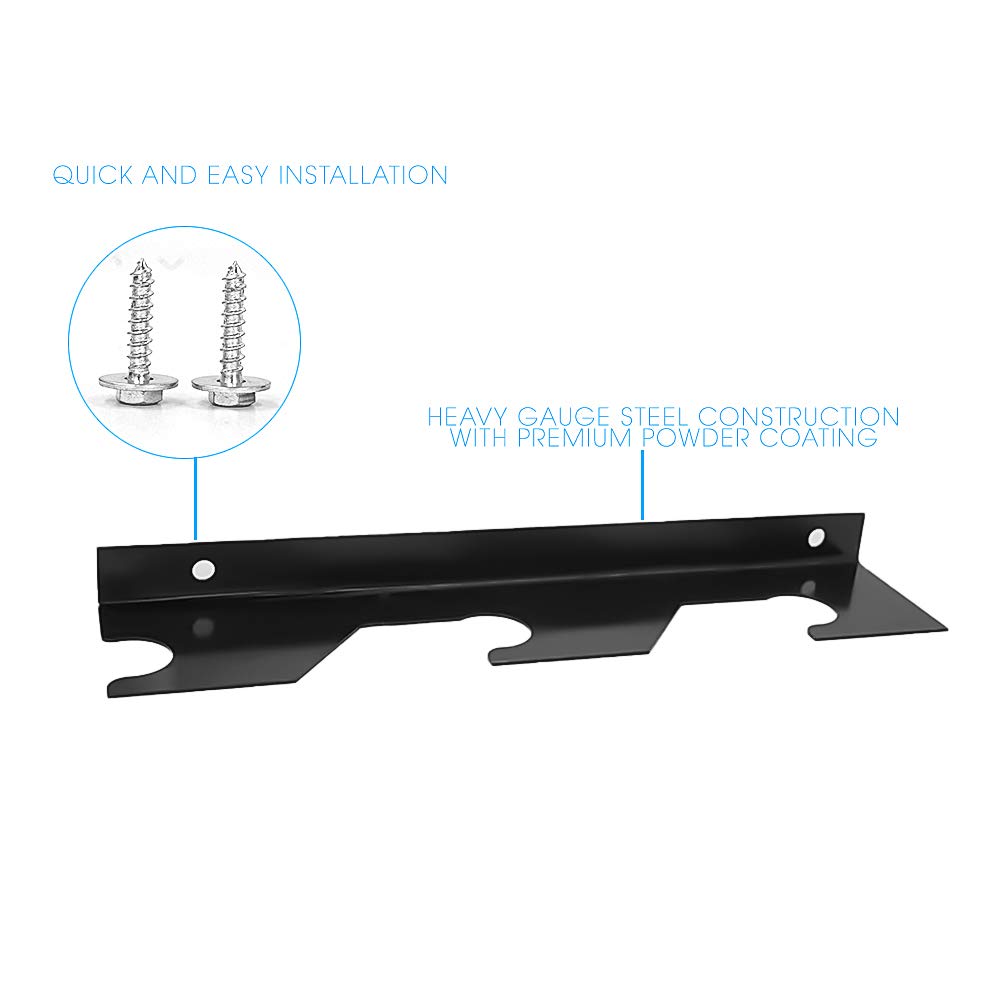 FUXIN Horizontal Steel Barbell Holder, Wall Mounted Olympic Bar Holder Weight Bar Storage Rack Heavy Duty Barbell Racks, 1 Pair (3 Bars)