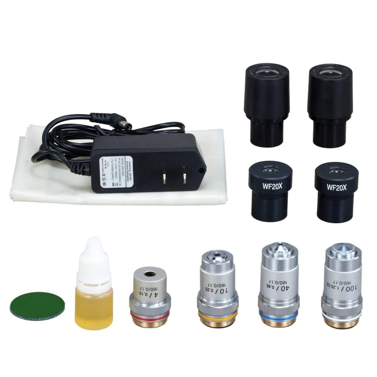 OMAX M837L Series Trinocular Lab Compound Microscope - 40X-1600X Magnification - Professional Microscope for Adults with LED Illumination