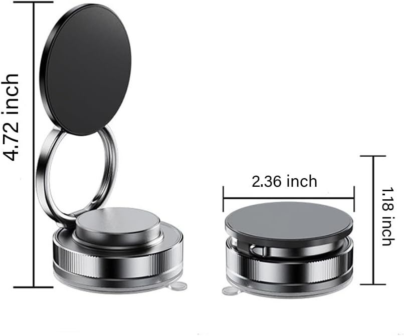 BOLTJOY Magnetic Phone Mount Stand, Universal Adjustable Holder with High Weight Capacity Structure, Black, for Desk