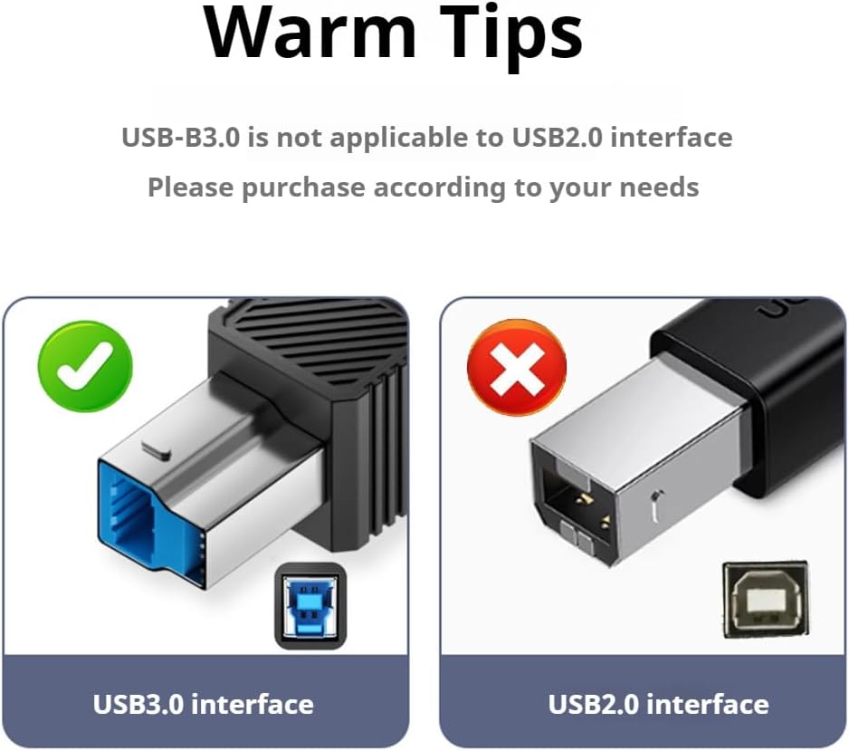 WITRN 3.0 USB C to B Adapter, USB Type-C to USB B Square Connector for Printer, Hard Drive Enclosure, Copier, Scanner