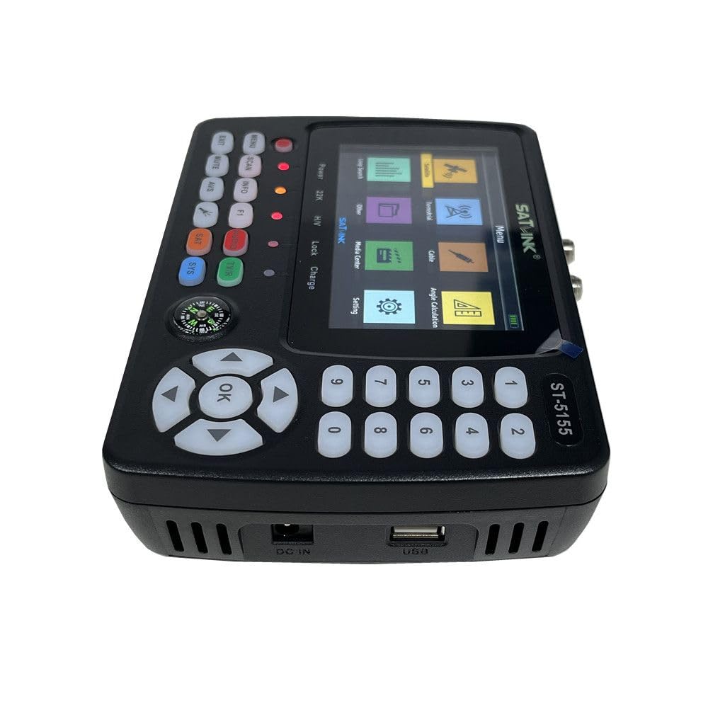 ST-5155 Satellite & Terrestrial Cable Signal Meter DVB-S/S2/T/T2/C Combo Meter Support HD 1080P MPEG-2/4 H.264/H.265 (10 Bit), QPSK, 8PSK, 16APSK, 32APSK