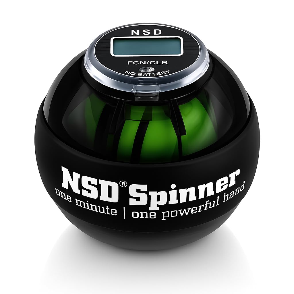 Manual Thumb Wind Start NSD Spinner Gyro Ball with Counter – Up to 18,000 RPM Premium & Durable hand strengthener and wrist exerciser for grip strength training, forearm workout, and pain relief