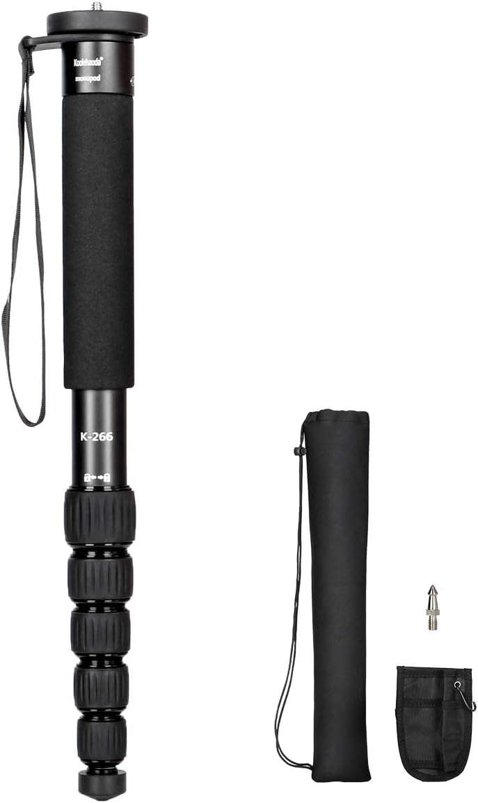 koolehaoda 61" 6-Section 15" (K-266 Camera Monopod Aluminum Portable Photography Unipod Stick, Telescopic, Folding is