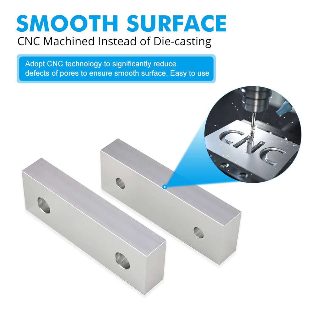 10 Set 20pcs 6 x 2 x 1 Soft Jaws Set Standard Machinable Aluminum Compatible with Kurt 6" Vise Jaws