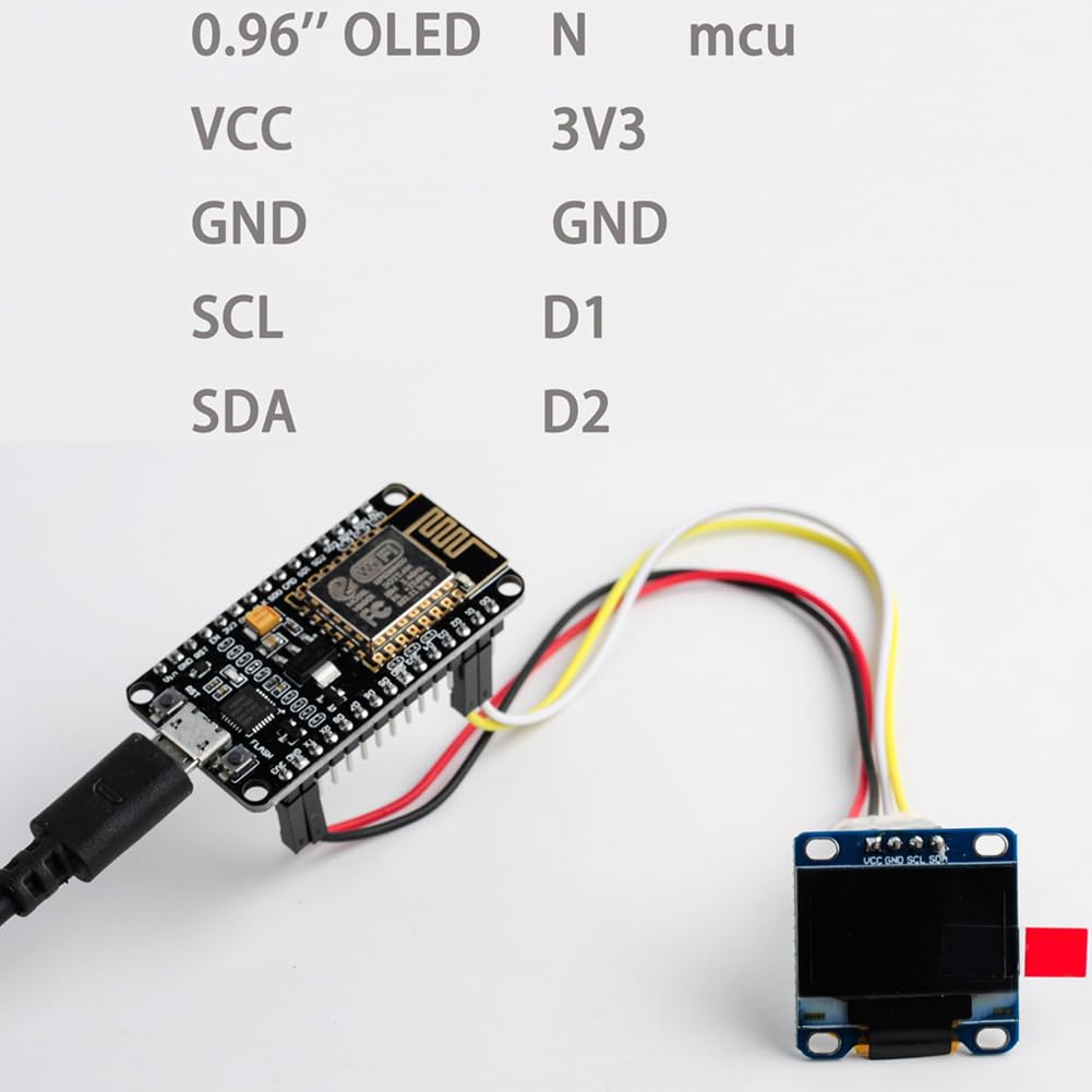 0.96" inch 128x64 1306 3.3V-5V ESP32 ESP8266 (Pack 3) OLED Display Screen Module of SS - D - White for Arduino NodeMCU