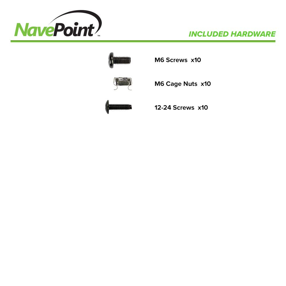 NavePoint 9U Open Frame Server Rack for 19" Network Equiment & 1U Cantilever Vented Server Shelf for 19-inch Equipment - 10-inch 250mm Deep