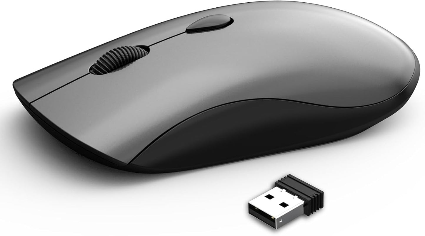 SHUNJINRUN 2400 2.4GHz Wireless Mouse for Chromebook, Laptop, PC, Macbook, Slim Portable Optical Computer Mouse
