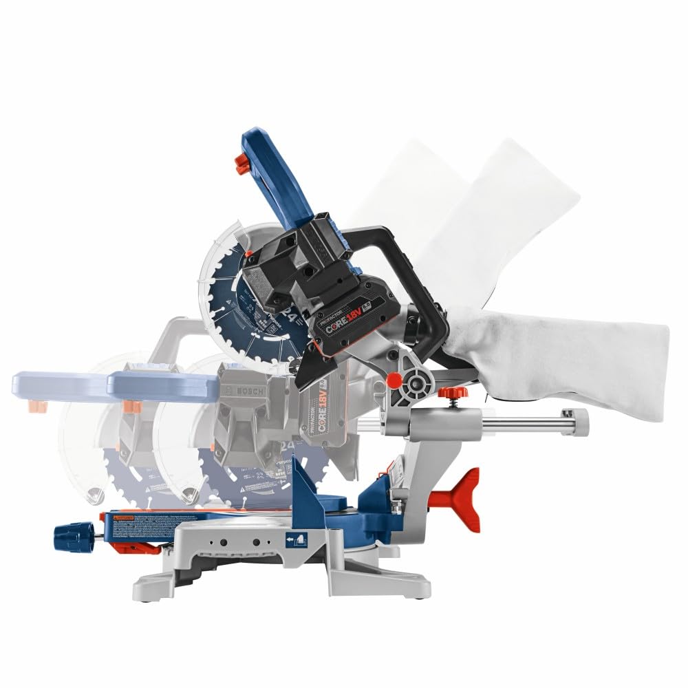 BOSCH GCM18V-07SN PROFACTOR™ 18V 7-1/4 In. Single-Bevel Slide Miter Saw - Mobile, Cordless Solution, 3-3/4 In. Nested Crown Cutting, 8-1/4 In. Crosscut Capacity (Bare Tool)