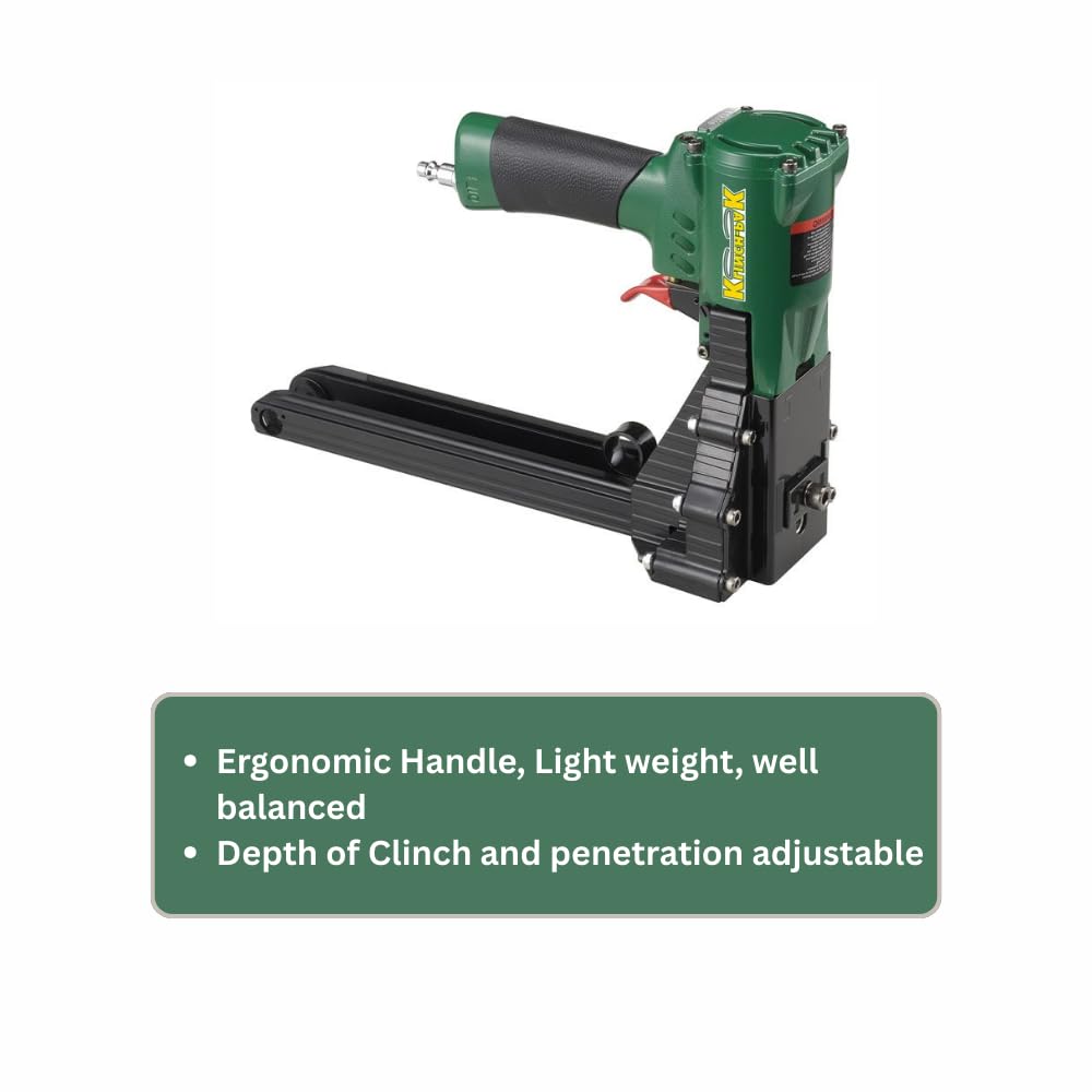 Klinch-Pak KP-APN22, Pneumatic Carton A 1-3/8" Crown Strip Stapler Accepts K-A Series 3/4" to 7/8" Staples, Ideal for Box Closing, Displays, Packaging
