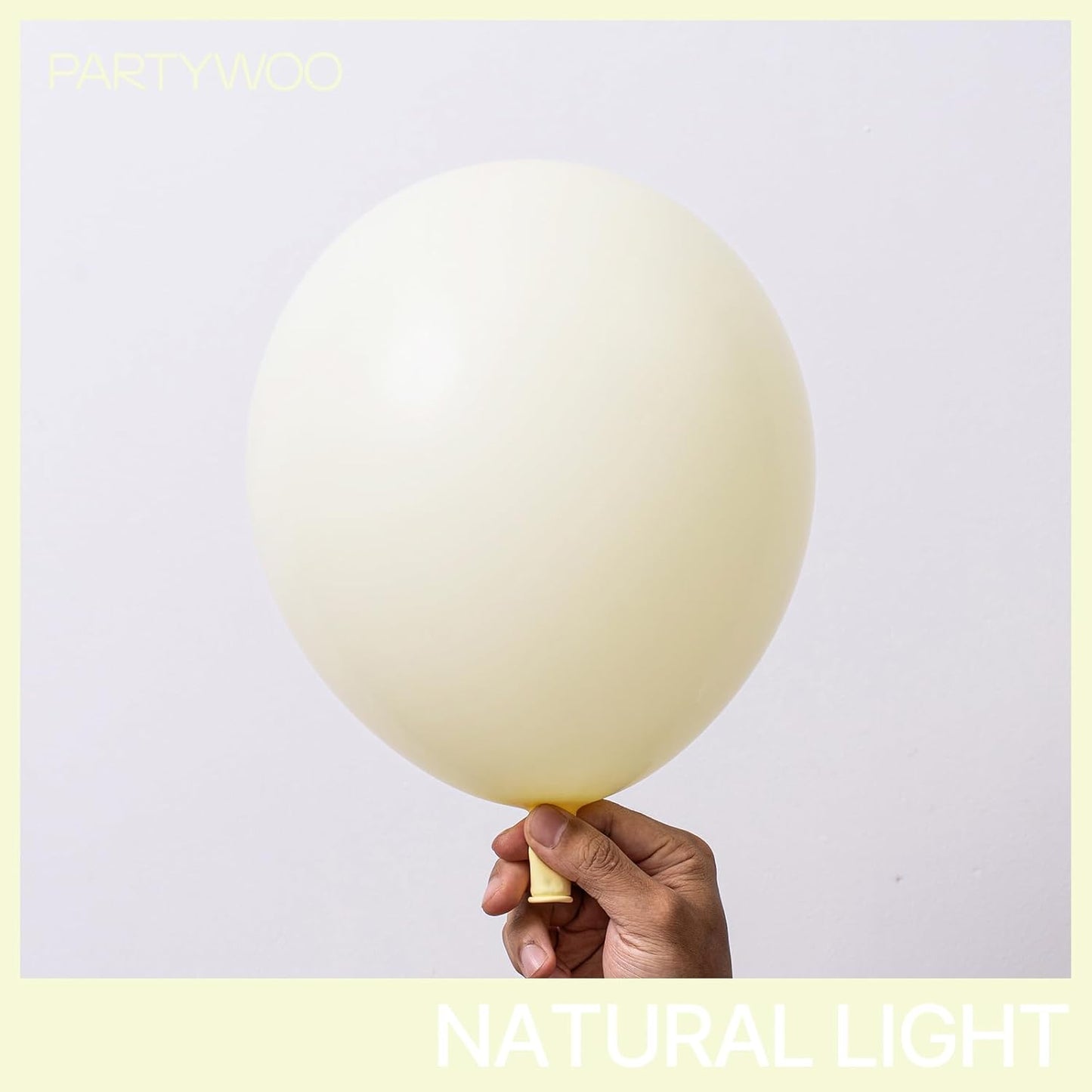 PartyWoo Pastel Yellow Balloons - 100 Pcs in Various Sizes for Baby Showers & Birthday Parties | Light Yellow Decor