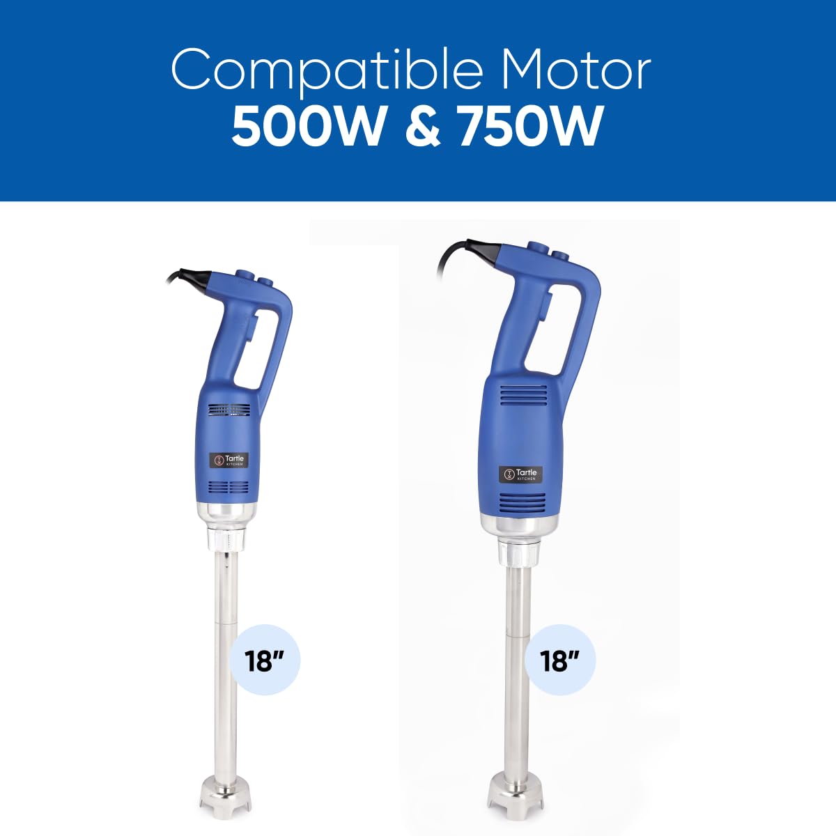 TK Tartle Kitchen Commercial Electric Immersion Blender Heavy Duty Removable shaft ONLY- 350W, 500W & 750W compatible (18in)