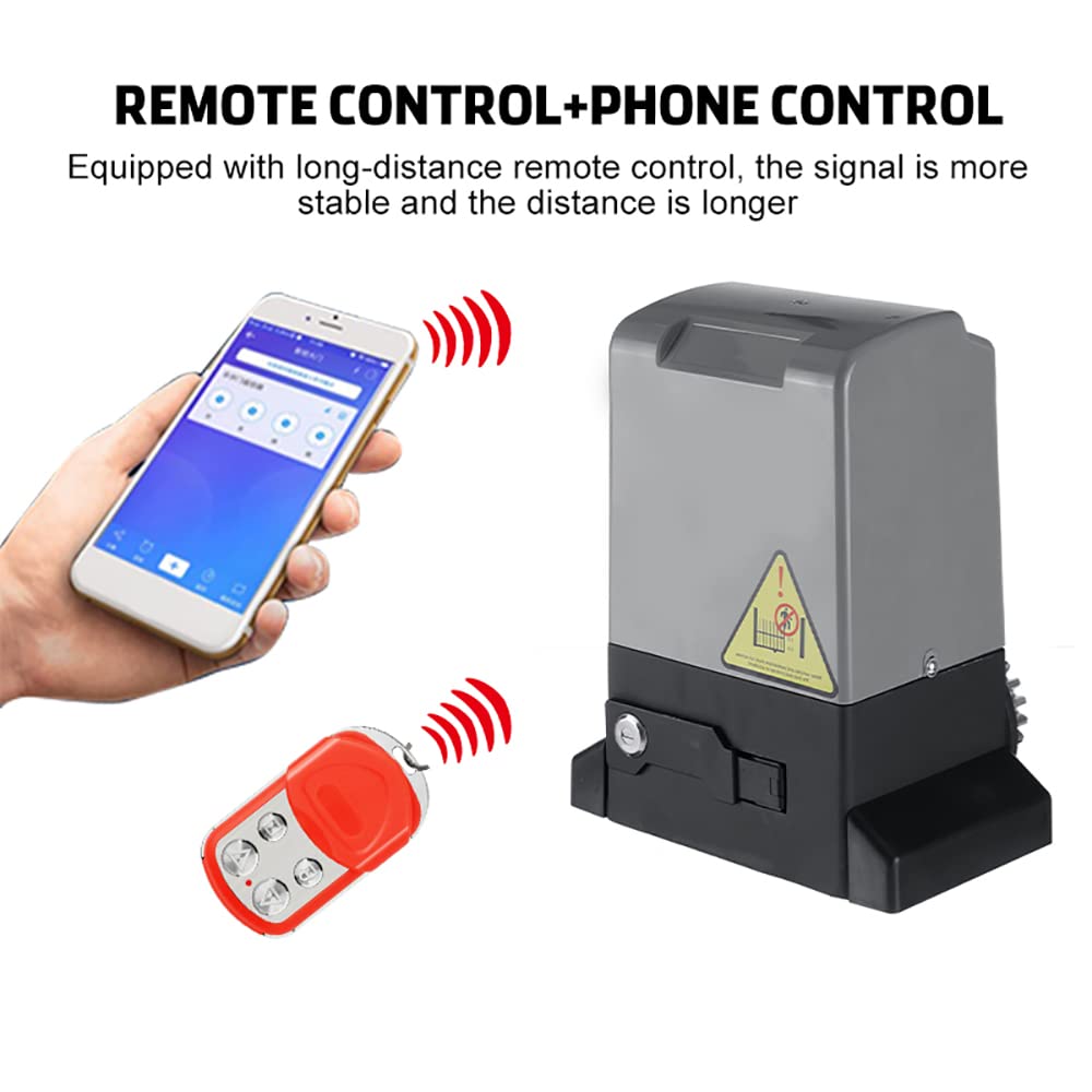 Upgraded Automatic Sliding Gate Opener APP Control,750W Electric Slide Gates with Remote Controls,Wireless Keypad,Gate Operator Hardware Security System Kit for Sliding Gate Up to 40 Feet (4000Lbs)