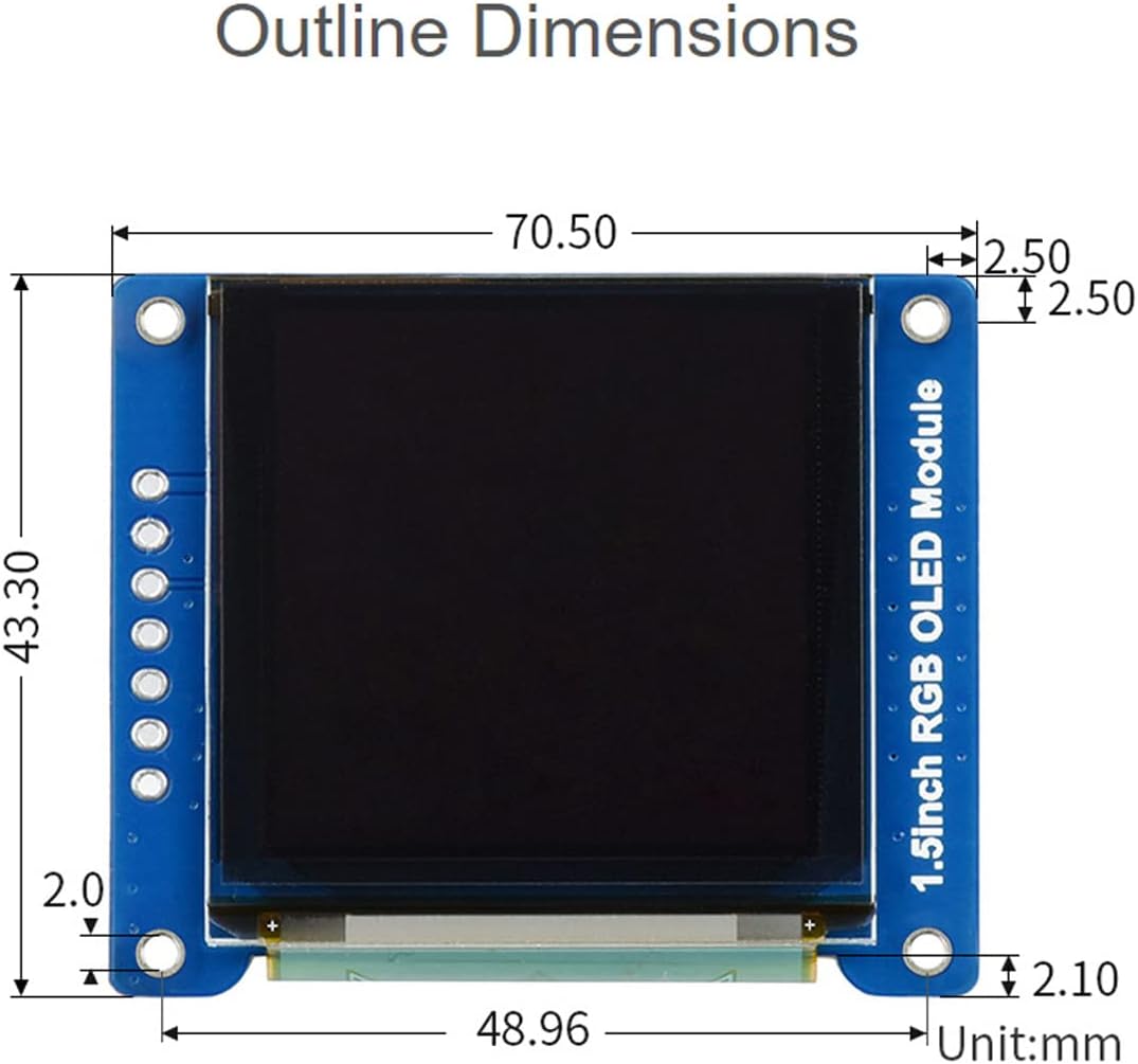 waveshare 1.5inch 128x128 16-bit (65K Communicating RGB OLED Display Module Pixels High Color Colors) with Embedded