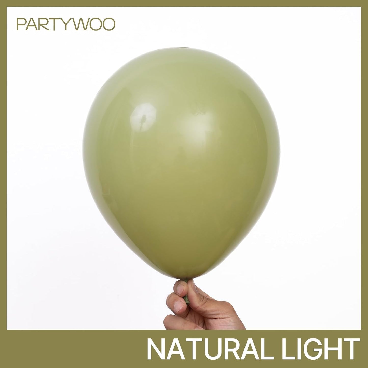 PartyWoo Sage Green Balloons - 50 Pcs 12-Inch Matte Latex Balloons for Weddings & Celebrations