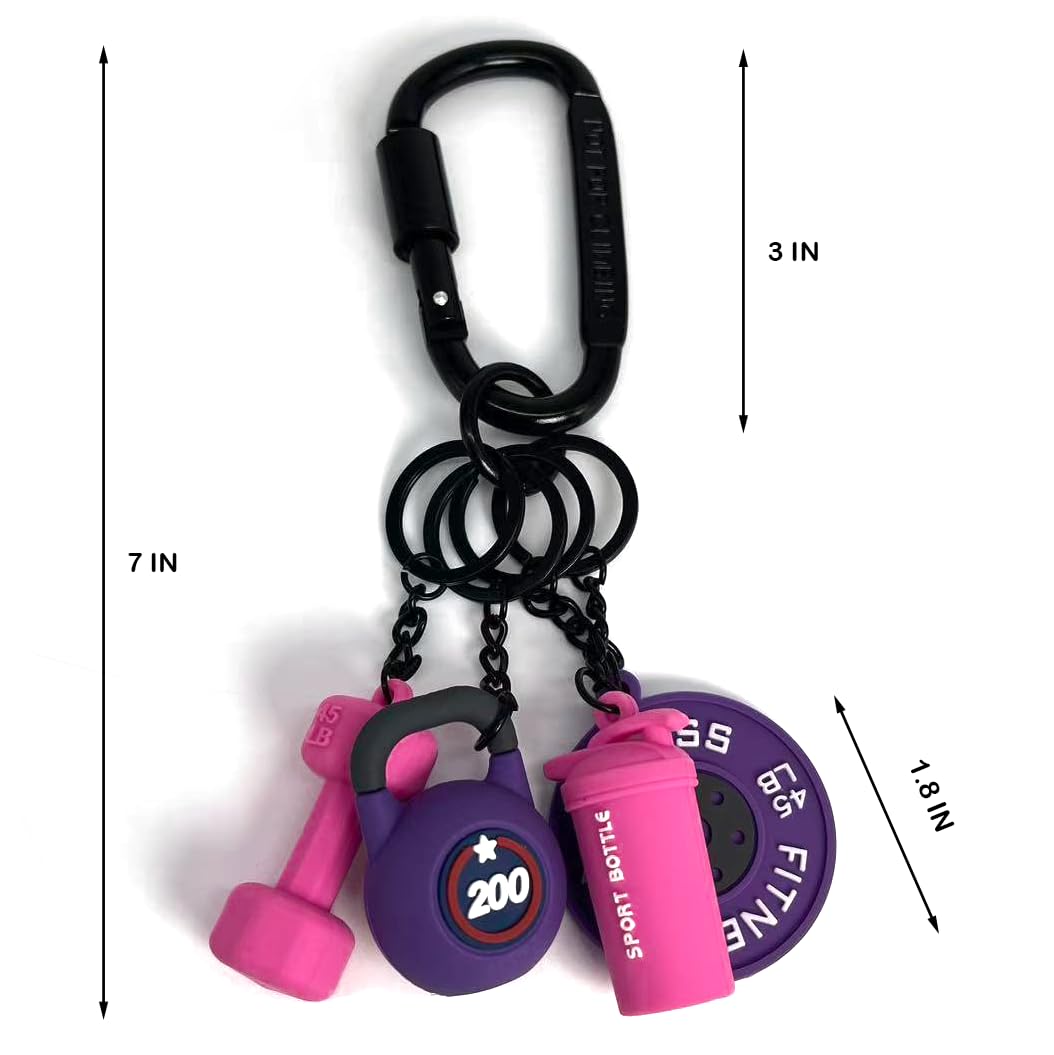 YAHSHYEN Dumbbell Gym Keychain, Workout Accessories for Women and Men, Gifts for Gym Lovers, fitness Keychain for Gym Bags