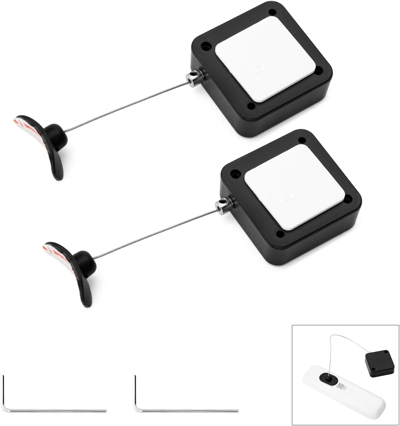 FEAMIRIA 2 Pack Retractable Remote Control Tether - Anti-Lost Remote Leash for TV Remotes, Durable Remote Tether