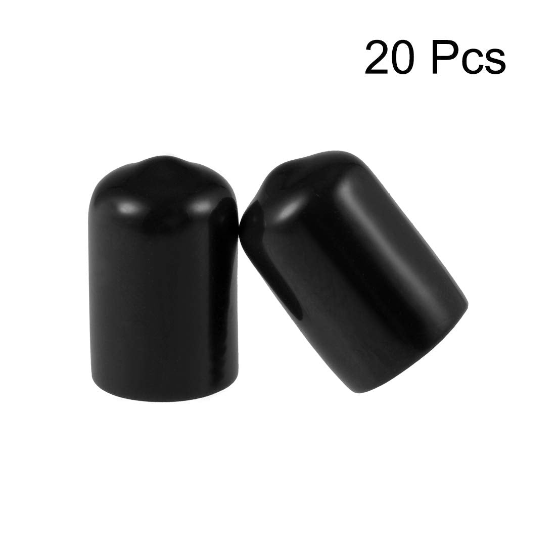 uxcell 20pcs Rubber End Caps 11mm ID Vinyl Round Tube Bolt Cap Cover Thread Protectors Black