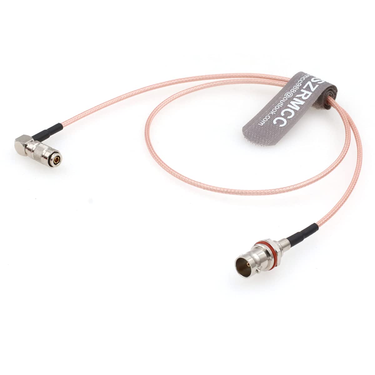 SZRMCC DIN1.0/2.3 RG179 75ohm 4K (60cm/24inch) Right Angle Male to BNC Female HD SDI Coaxial Cable for Video Camera