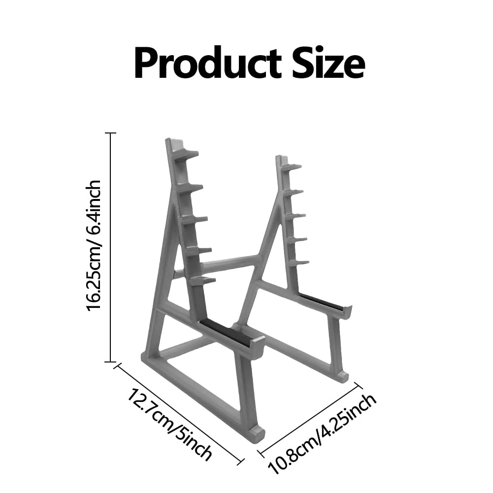 EKDJKK Squat Rack Pen Holder, Modern A-Frame Style, Gray Plastic, Fun Desk Gym Decor with Weights & Barbells