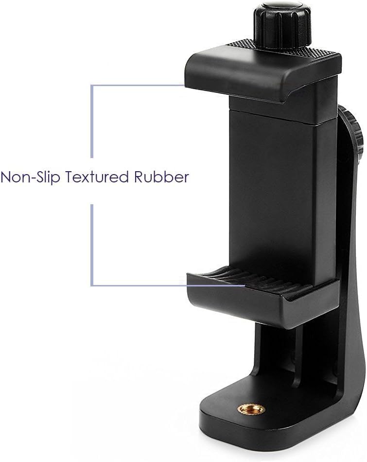 KLIOMAX 1/4" Phone Tripod Mount Adapter/Universal Tripod Phone Holder Stand, Fits Any Smartphone, Screw, Rotating