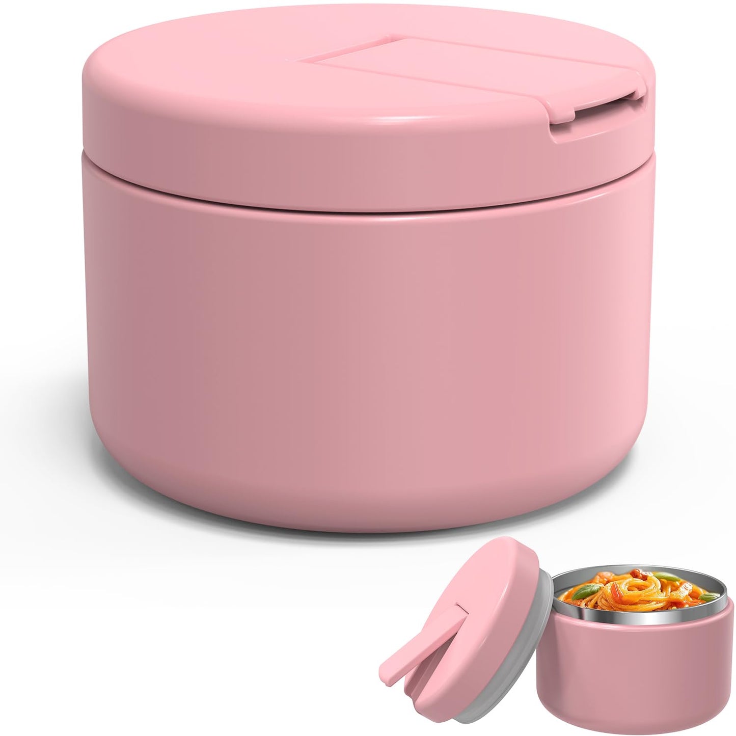 LOHASOK 12oz Food Thermo for Hot Food Insulated Vacuum Soup Jar with Buckle Lid, Stainless Steel Wide Mouth Leak Proof Lunch Container