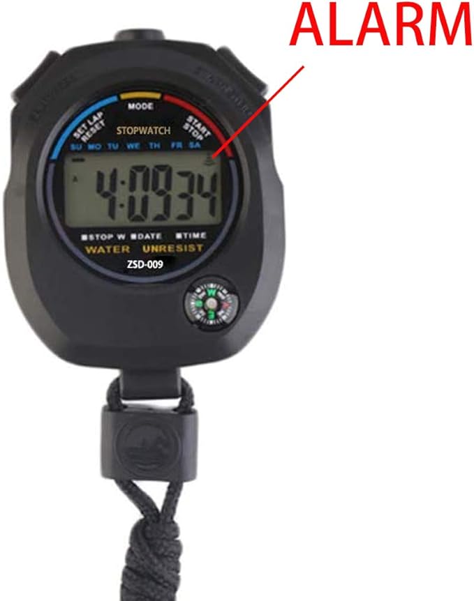 2 Pack Multi-Function Electronic Digital Sport Stopwatch Timer, Large Display with Date Time and Alarm Function,Suitable for Sports Coaches Fitness Coaches and Referees,Pgzsy