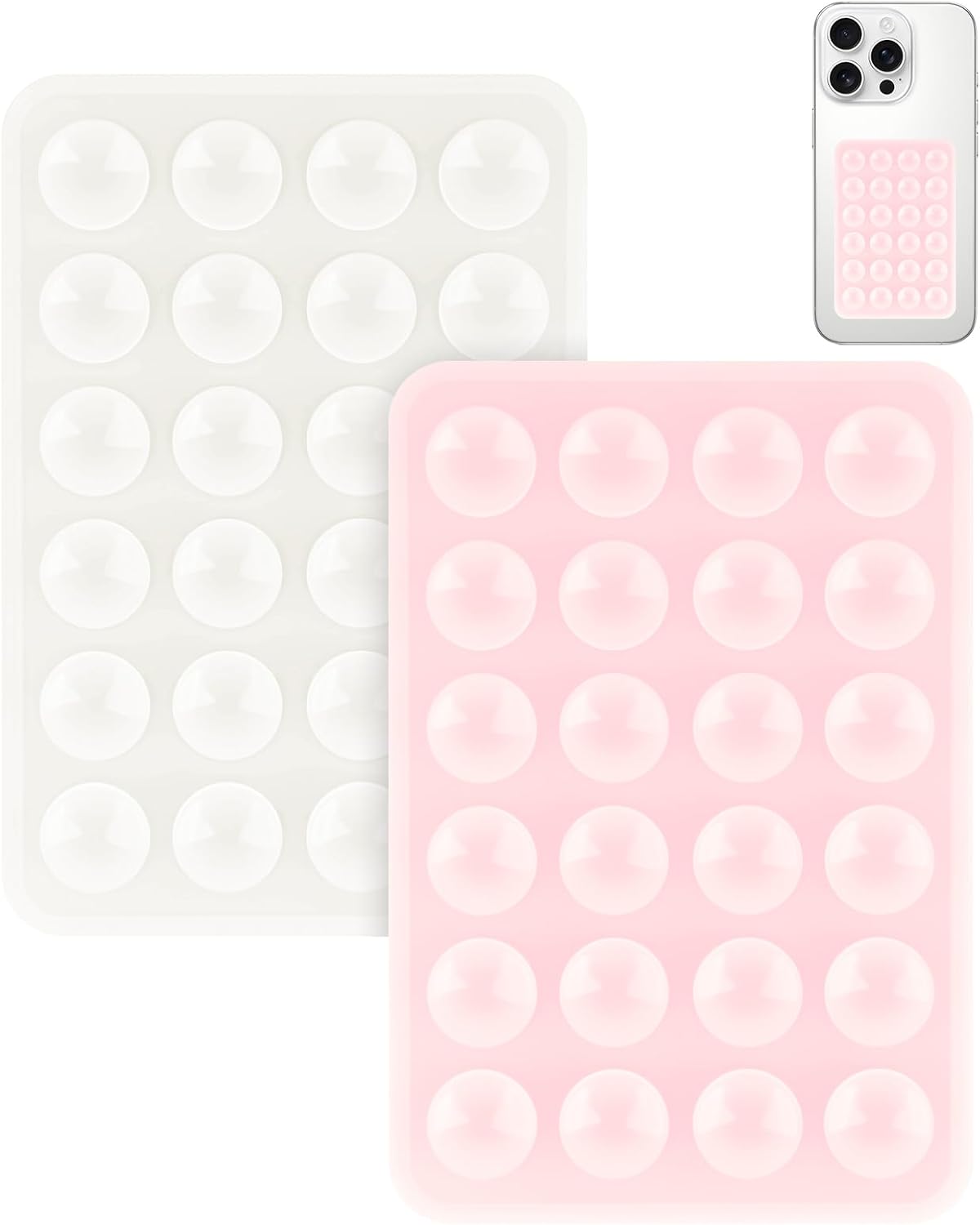 2 Pack Yojaro Silicone Suction Phone Case Mount, Silicon Adhesive Smartphones Stand Sticky, Non Slip Suction Cup