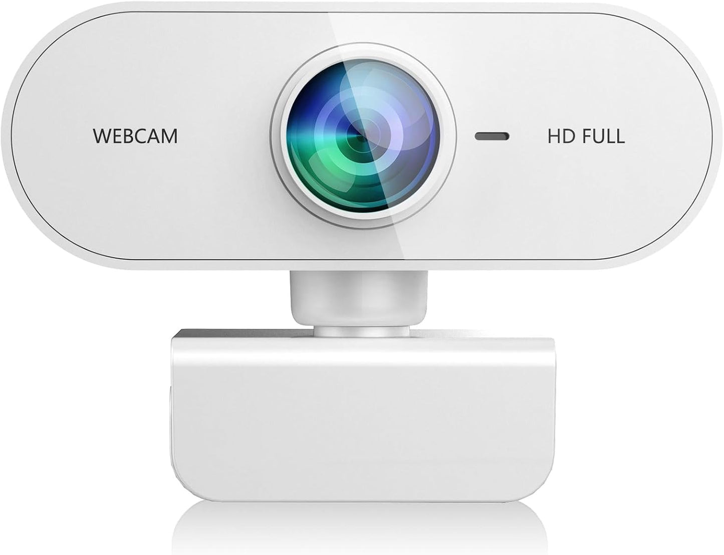 QMKKX 1080P Webcam for pc with Microphone,Full HD White Streaming Web Cam for Mac Laptop, Mini USB C External Clip