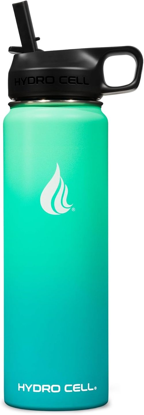 HYDRO CELL Stainless Steel Insulated Water Bottle - Versatile for Hot & Cold Drinks | 24oz Mint Green Thermos
