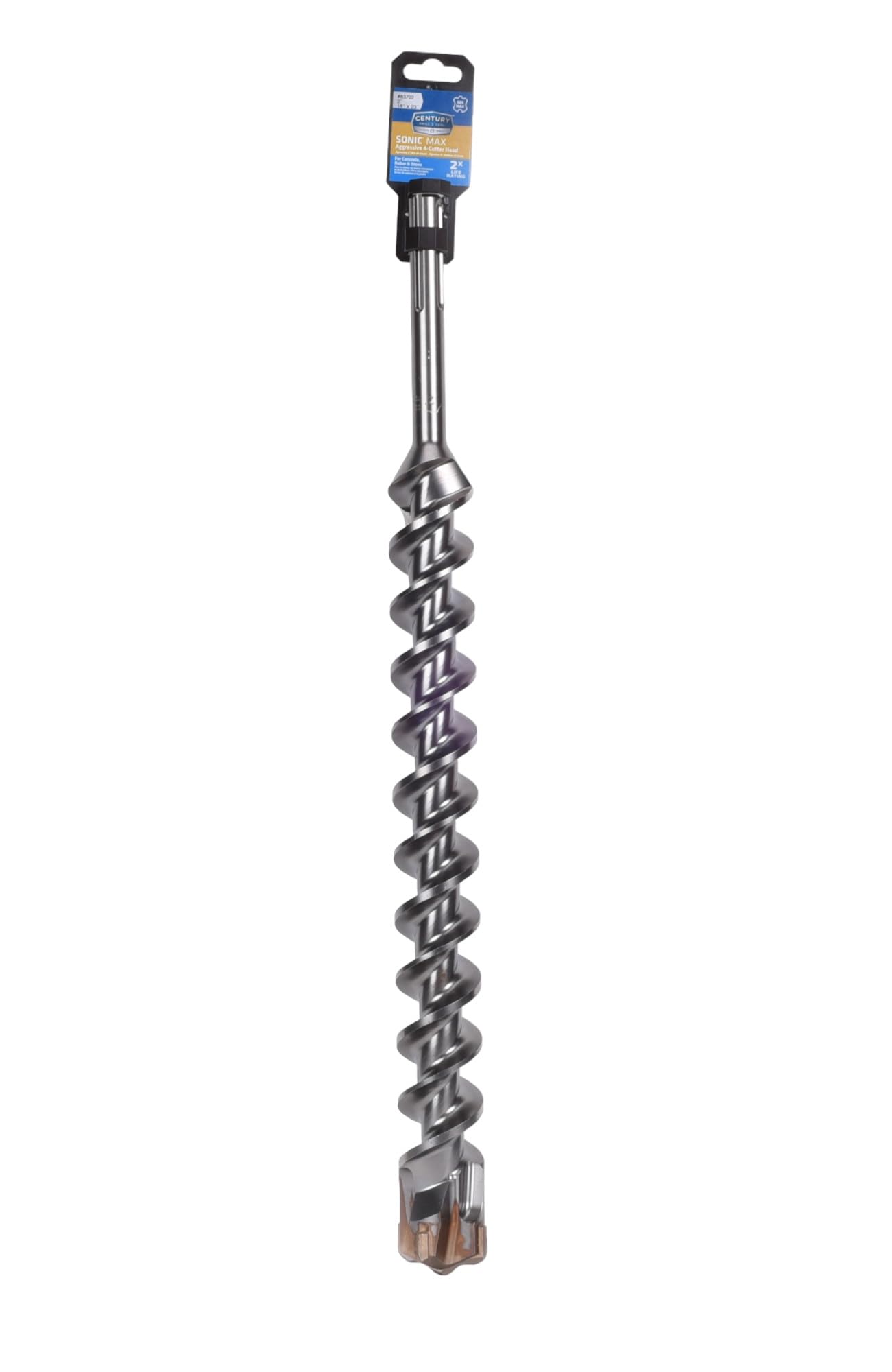 Century Drill & Tool, 83722, 2"X18"X23",SDS Max,Drill Bits – Multi Cutter Tip, Concrete Drilling