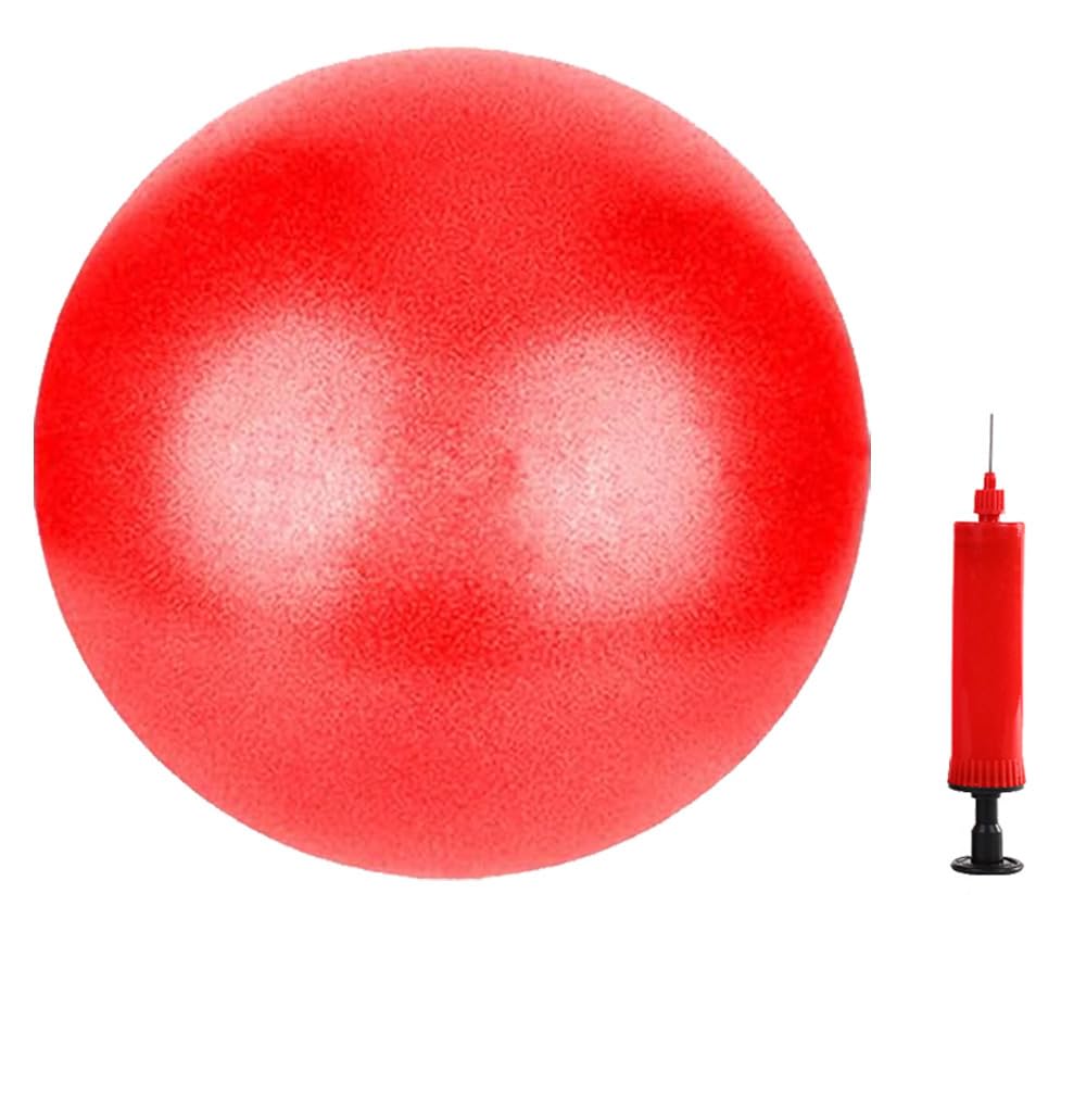 MOMPLUS Exercise Pilates Mini Yoga Balls Barre Small for Home Stability Squishy Training Physical Therapy Improves Balance with Pump(Red, 6 Inch)