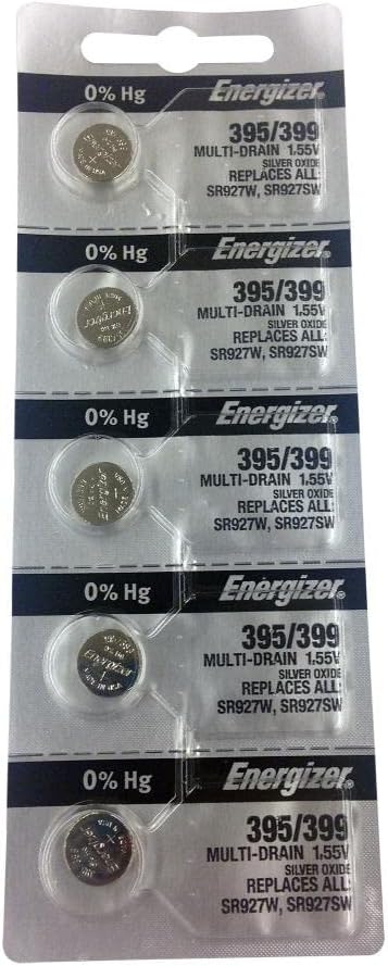Energizer 395/399 5 (SR927W SR927SW) Silver Oxide Batteries /