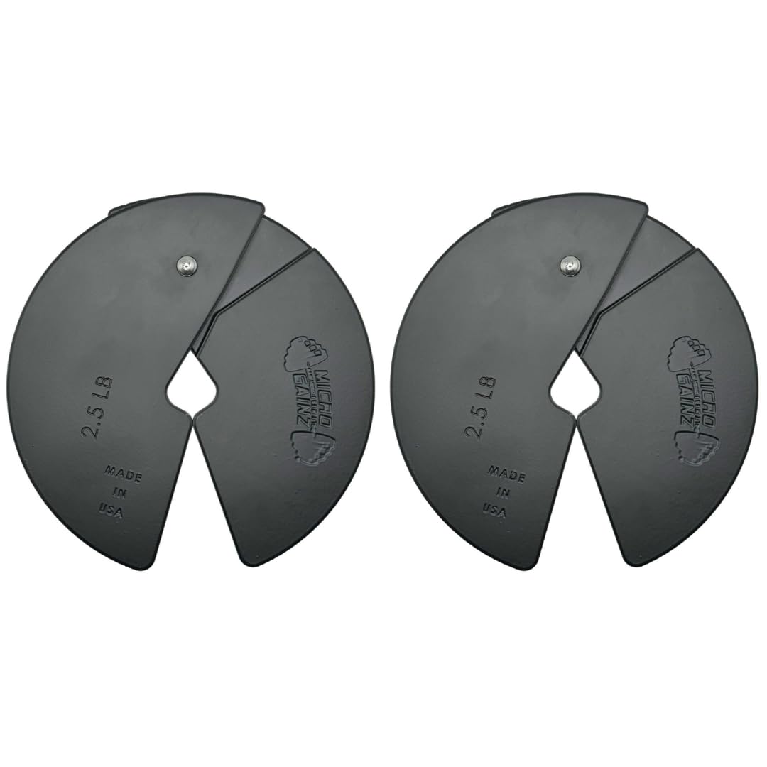 Micro Gainz Dumbbell Fractional 2.5 lb Weight Plate, Ideal for Micro Loading, (Choose Color) 2 Piece Fractional Weight Plates, Designed for Dumbbell Training, Made In USA (Black)