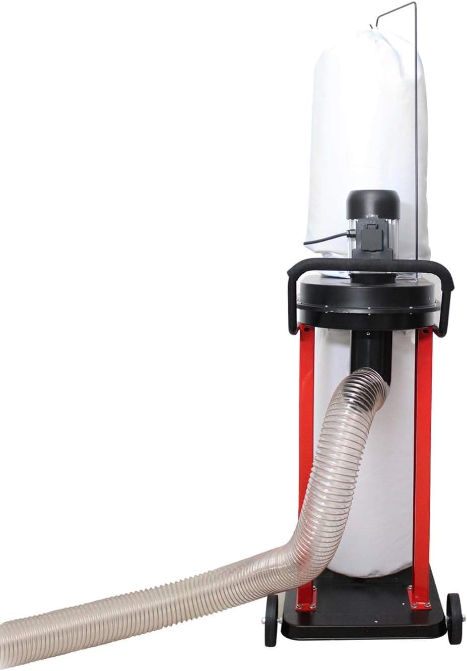Bucktool 1.2HP Auto-Start Dust Collector, Woodworking Dust Extraction with 3 Bags, 5.4-Cubic-Foot Capacity, 5-Piece Reducer & 5ft Flexible Hose