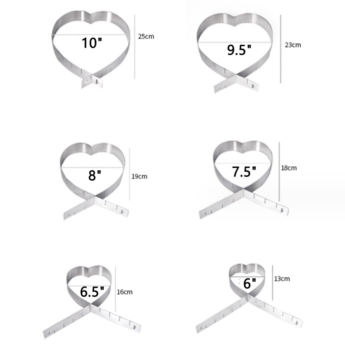 Stainless Steel Heart Shaped Cake Pan Adjustable Mousse Ring Cookie Cutter 6 Inch -10 Inch Cake Mold Baking Cake Mold, Heart Shaped Cake Pan, Family Birthday Party Christmas Baking Tool 8 Inch