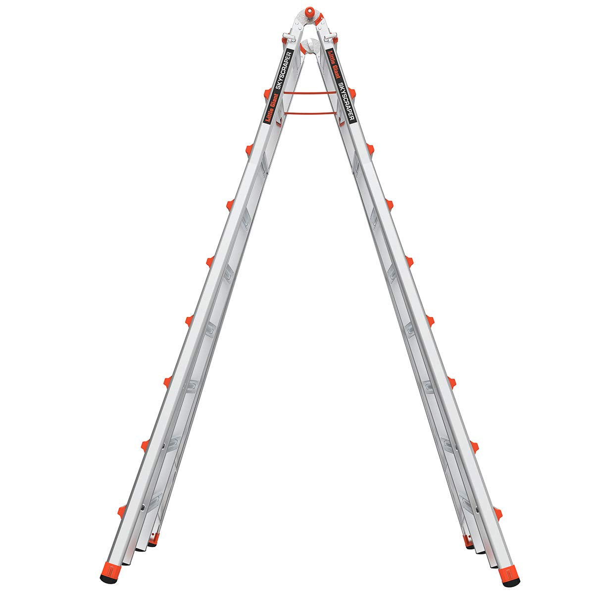 Little Giant Ladders Skyscraper M17, Adjustable Step Ladder, 9–17 Ft, Aluminum, 300 lb Load Capacity, Type 1A Extra Heavy Duty, 20.7-Ft Reach (10110)