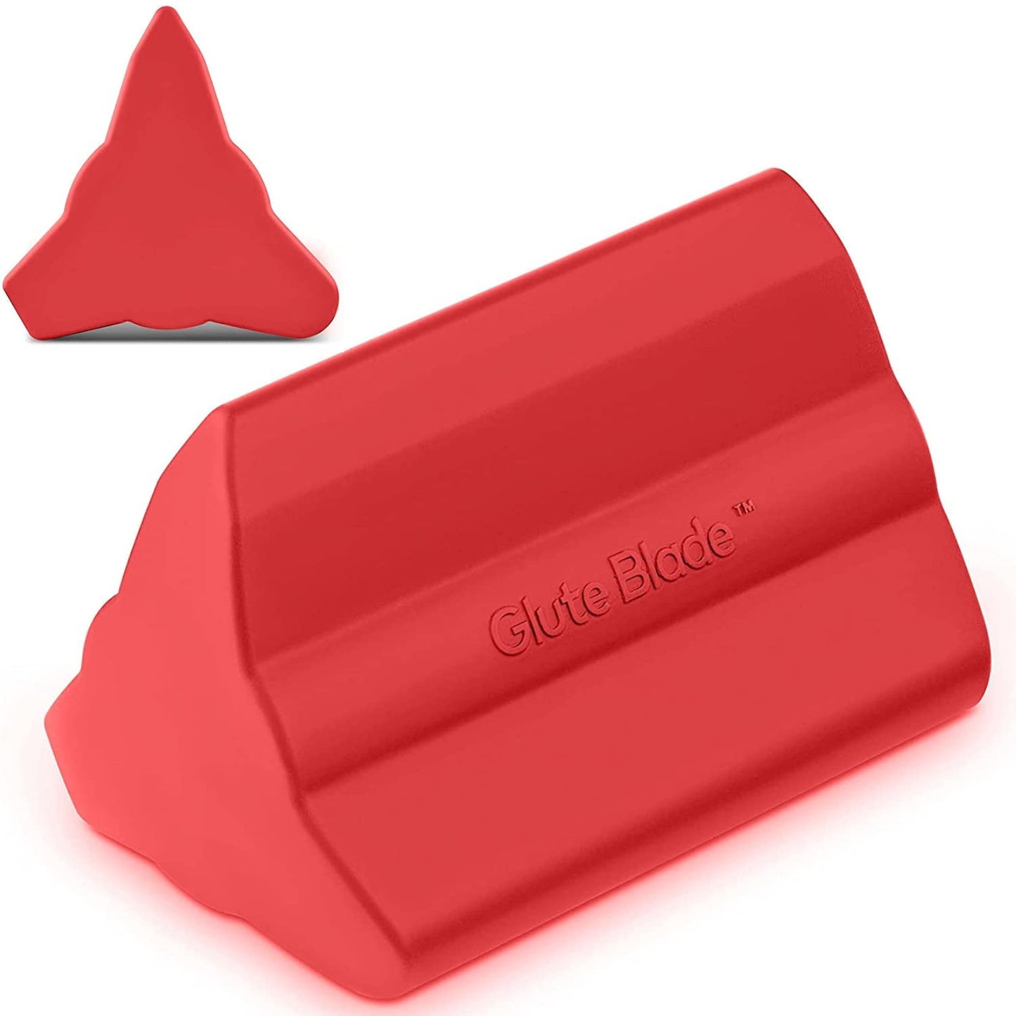 GLUTE BLADE Piriformis Massage Roller, Targeted Trigger Point Massager Tool for Hip, Leg, Lower Back, Muscle Knot Release and Sciatica, 3 Different Heads, Larger Size, Hard Density, Red