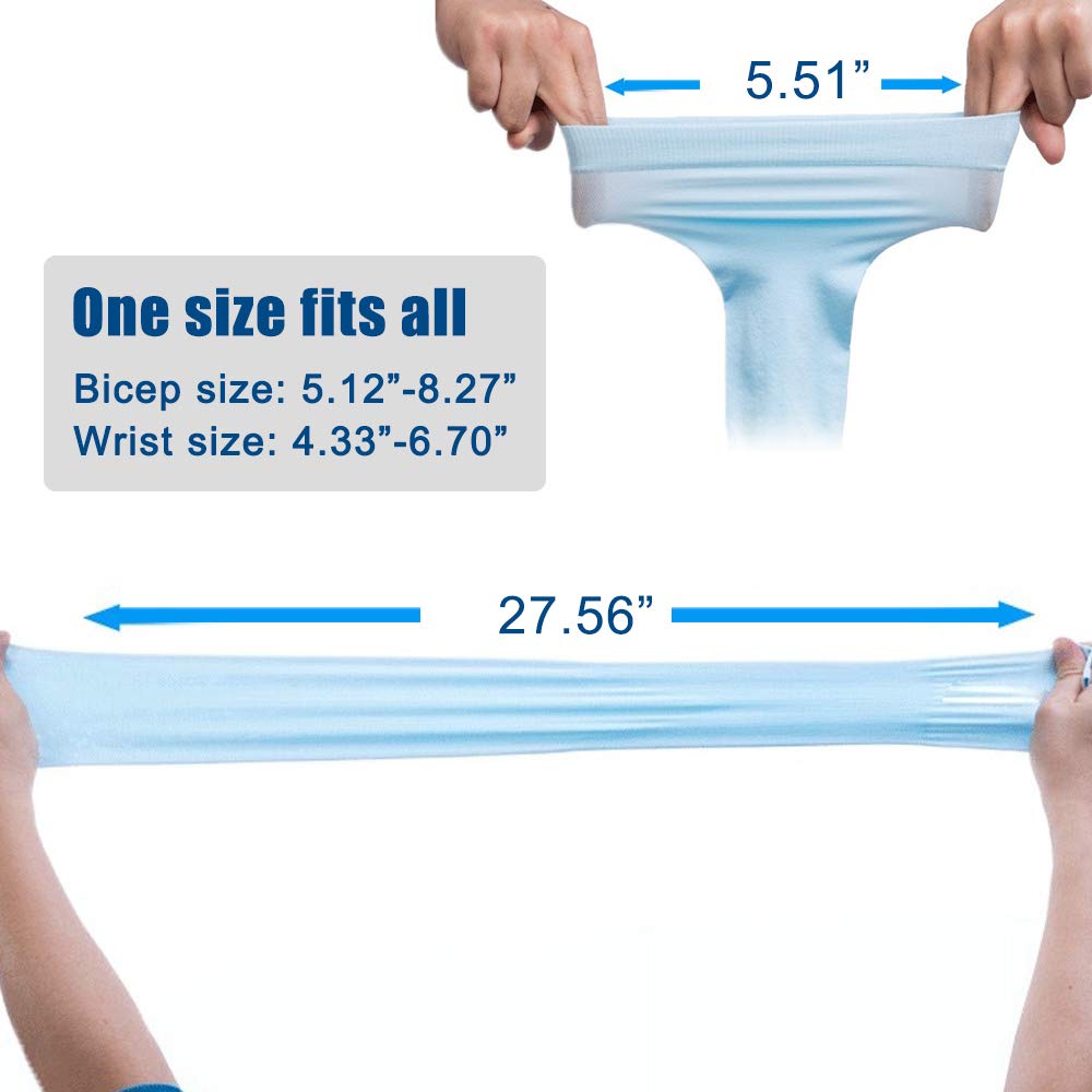 Bacophy 3 Pairs Arm Sleeves with Thumb Holes Women Men UV Protection Cooling, UPF 50 Compression Long Arm Cover