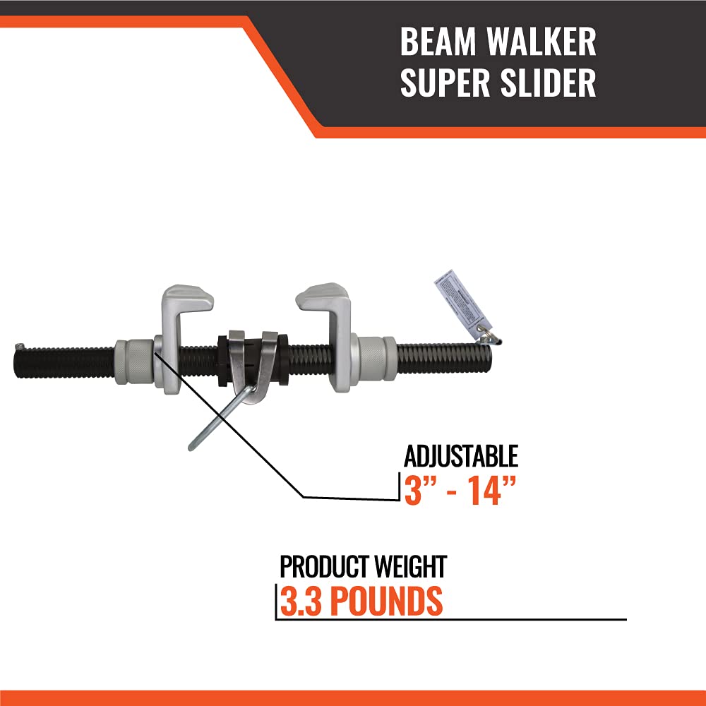 Malta Dynamics Fall Protection Steel Beam Walker Super Slider for 3" - 14", Fall Arrest Roof Anchor, I or H Beam Top Flange, Sliding Anchor Beamer, Construction & Roofing - OSHA/ANSI Compliant