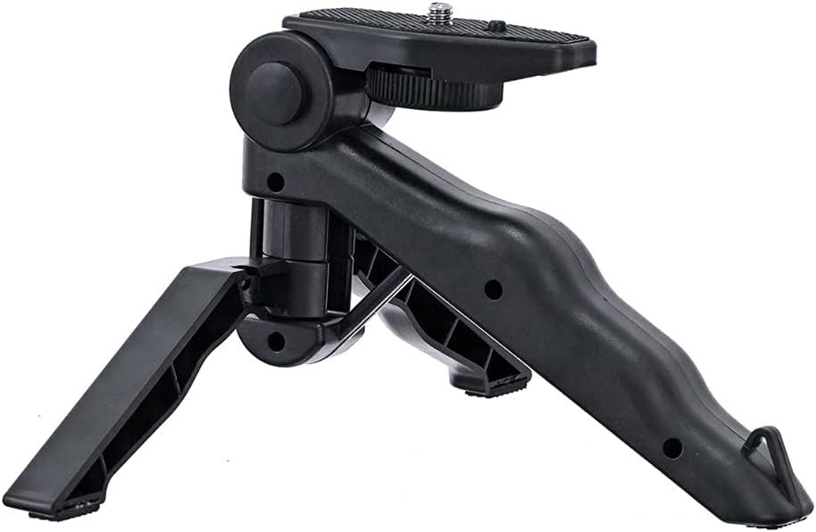 Walway 1/4" Foldable Mini Table Tripod Stand Hand Grip with Screw Compatible with Gopro/Smartphones/Compact Cameras