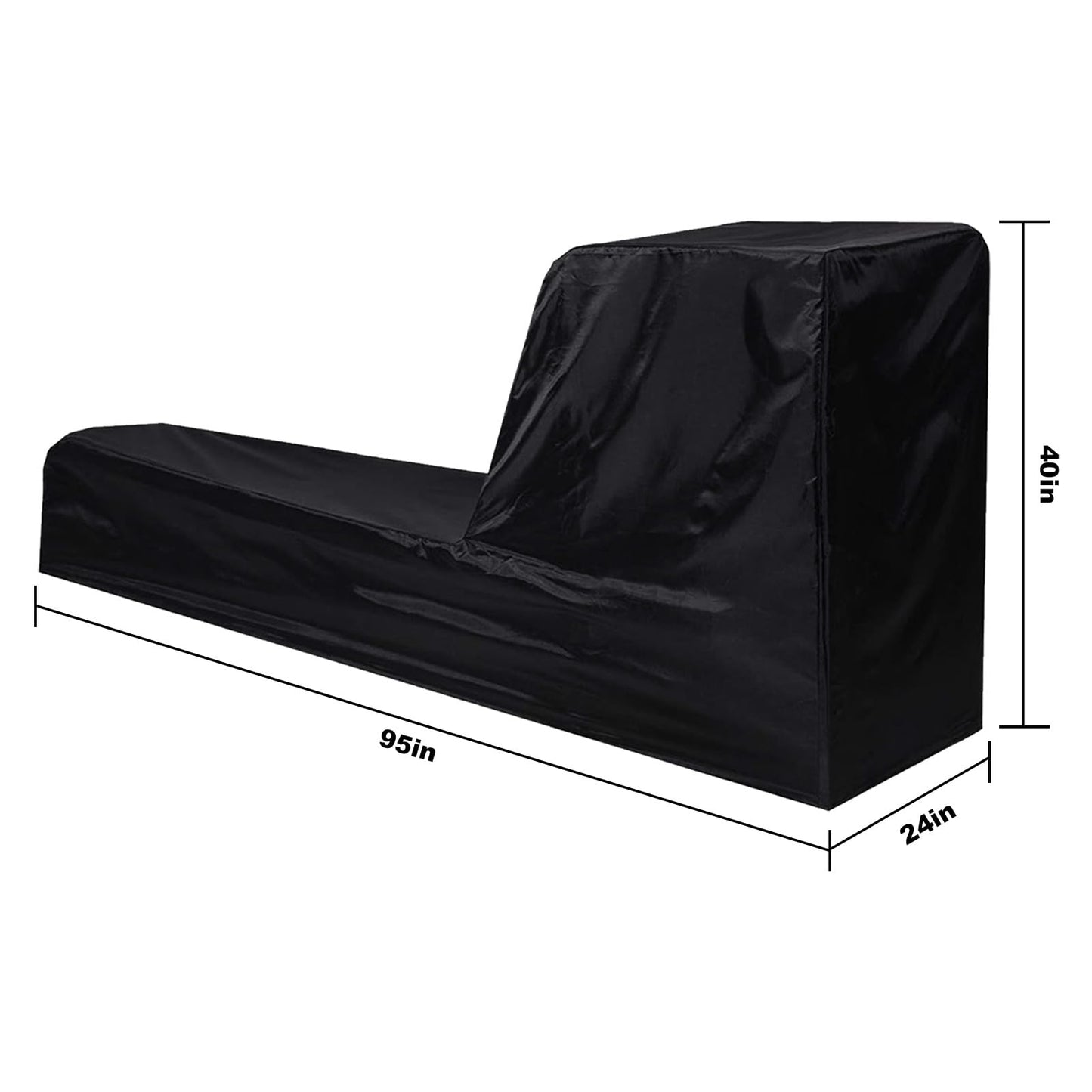 Fitness Rowing Machine Dust Cover 210D Oxford Fabric 95" x 24" x 40" Black Rowing Waterproof Machine Cover Fitness Equipment Protector