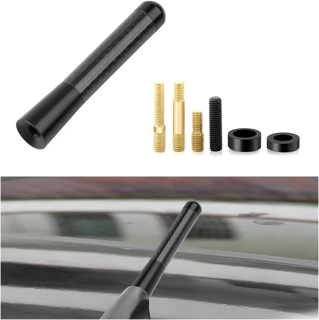 Yourkar 3.15 Inch Car Short Antenna, Aluminum Auto Roof Mount Short Antenna, Radio Antenna Mast Replacement with Screws