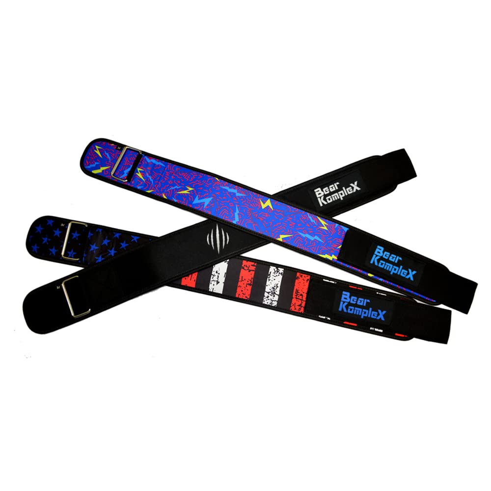 Bear KompleX 4" Straight Weighlifting Belt for Powerlifting, Squats, Weight Training and More. Low Profile with Super Firm Back for Comfort