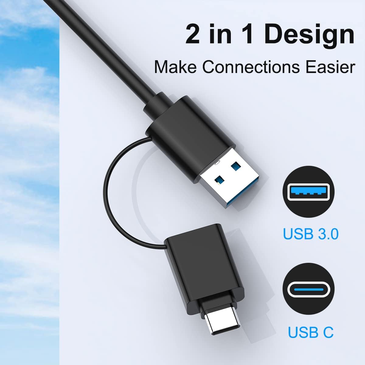 Rocketek USB3.0 7 1 USB C Multi Card Reader for SD, CF, Micro SD, XD, MS Cards - in Adapter Hub for Windows, Mac