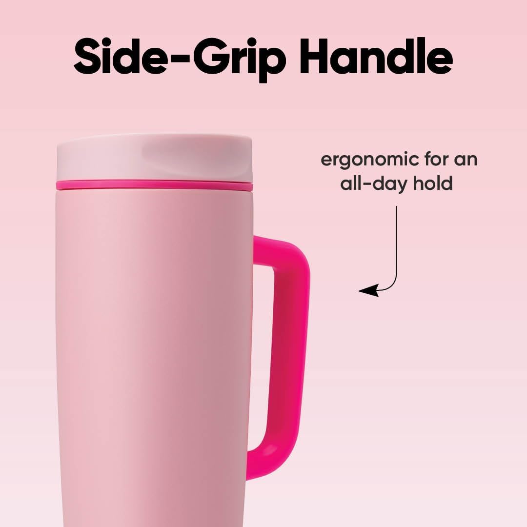 Owala SmoothSip Slider Travel Mug - 24 oz Stainless Steel, Leak Proof & Insulated for Hot/Cold Drinks