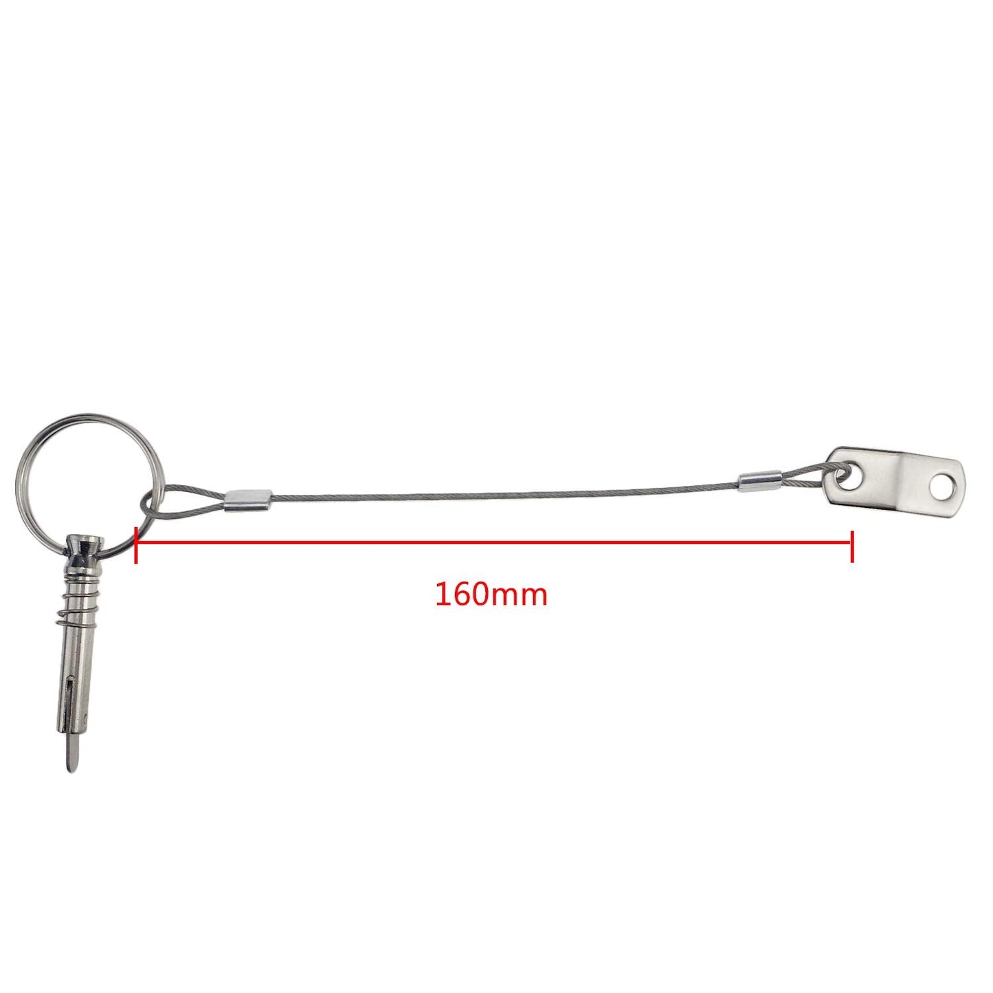 4 PCS Full 316 Stainless Steel Marine Hardware Quick Release Pin 1/4" Diameter w/Drop Cam & Spring - Lanyard Prevents Loss Bimini Top Pin with Free Fasterners