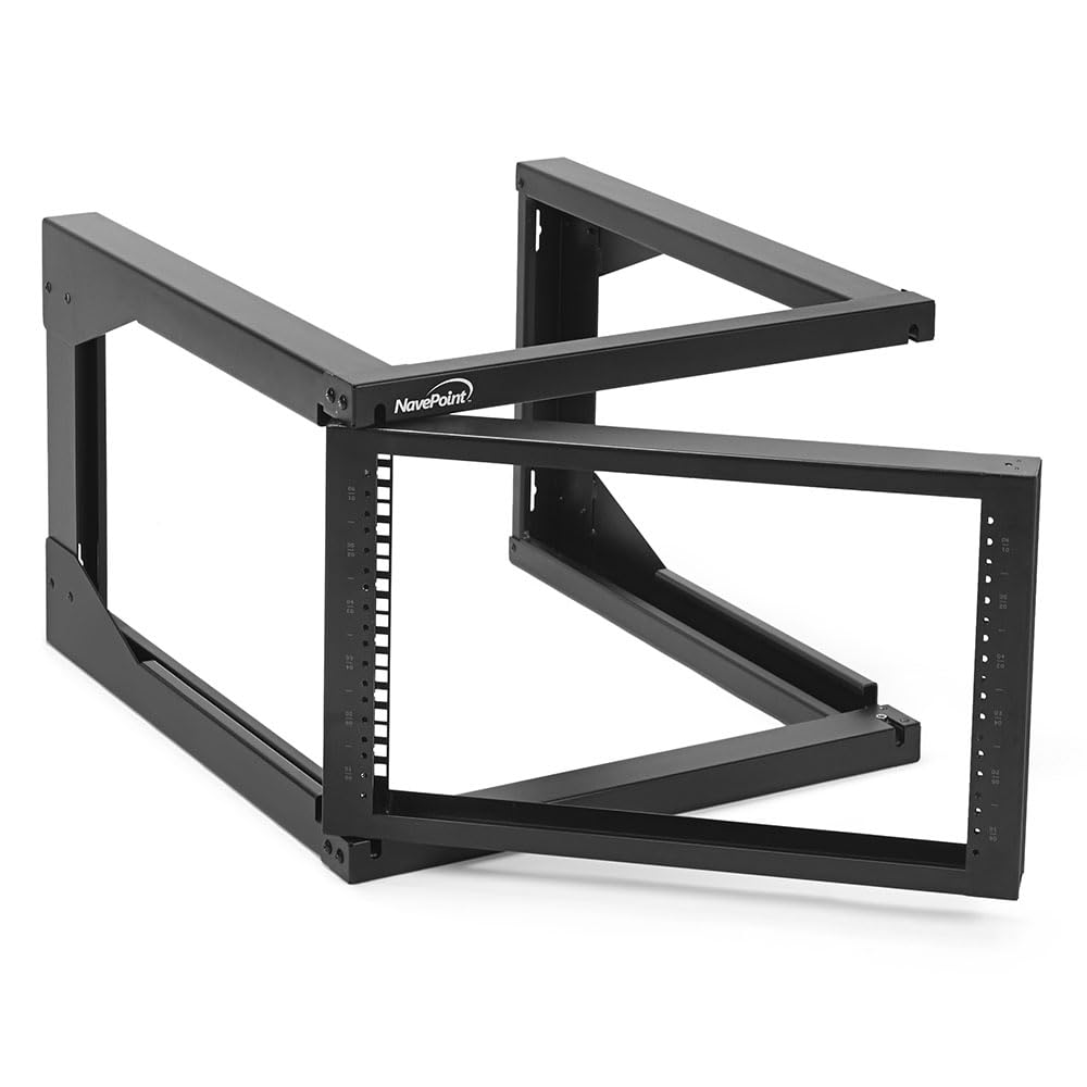 NavePoint 6U Server Rack with Swing Gate - Wall Mount Rack for 19 Inch IT & AV Equipment - 18' Deep, Black