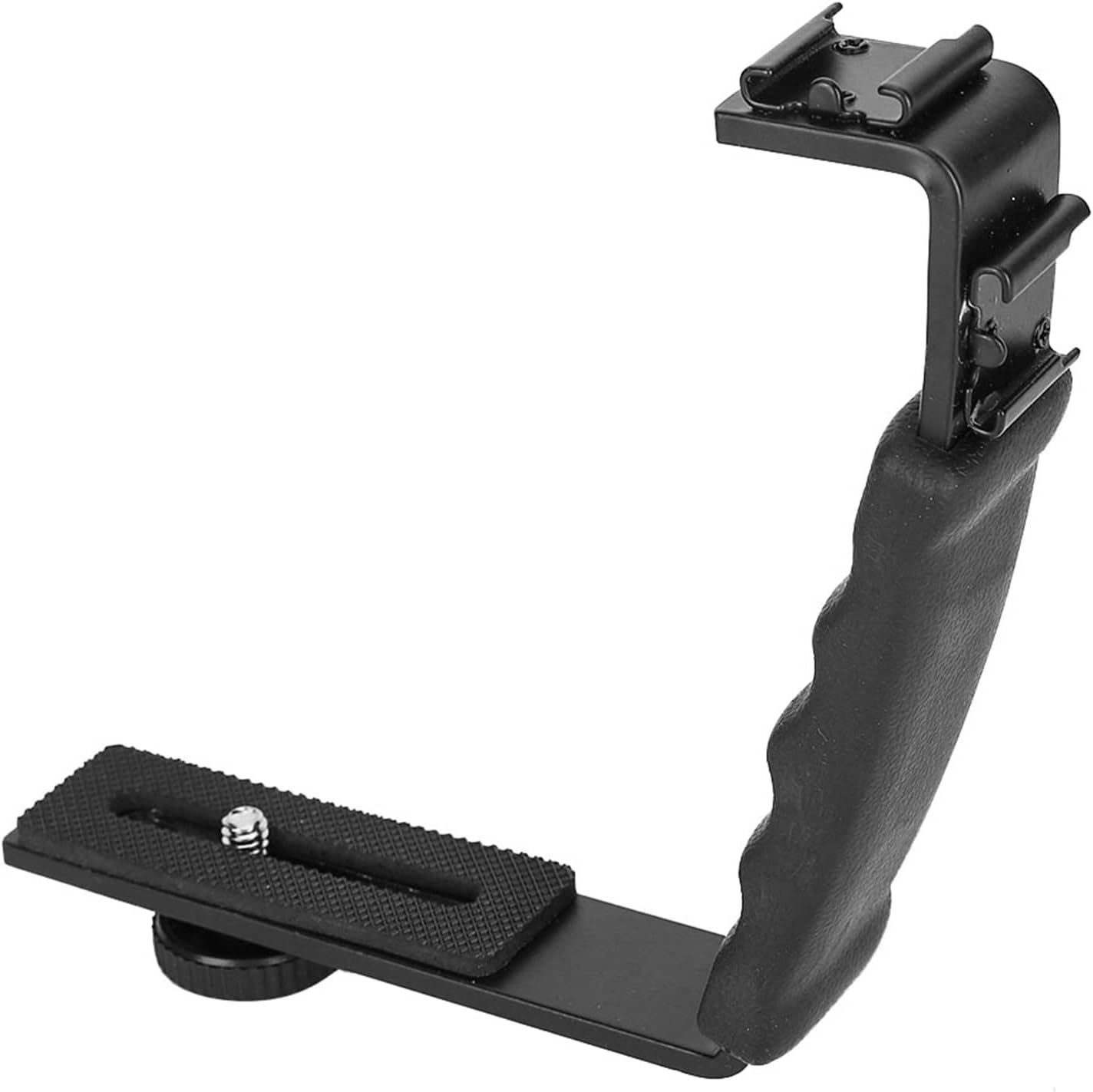 Camera L Bracket, Lightweight Dual Hot Shoe Mount L Bracket for DSLR Mirrorless, with Comfortable Handle